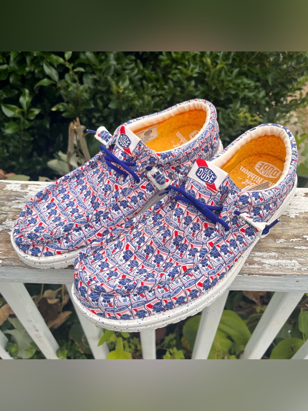 Hey Dude Wally Pabst Blue Ribbon Slip On Sneaker Mens Size 11